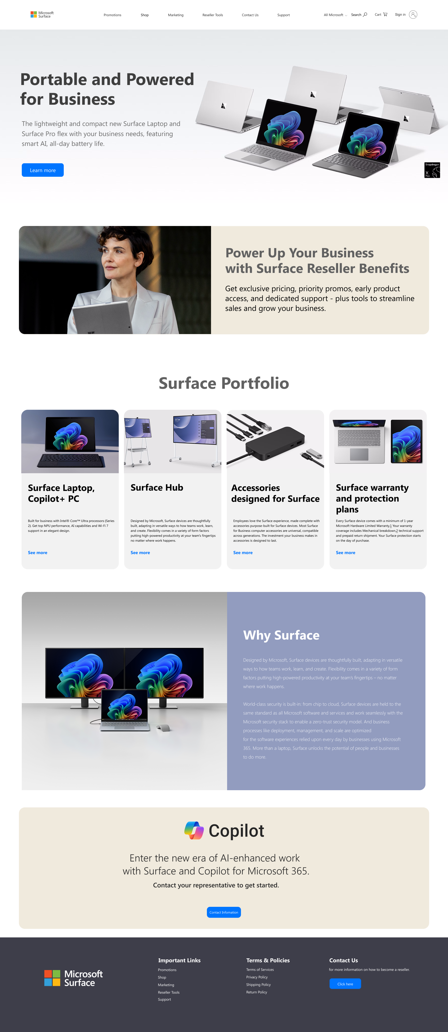 Surface Landing Page